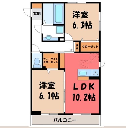 古河駅 徒歩3分 1階の物件間取画像